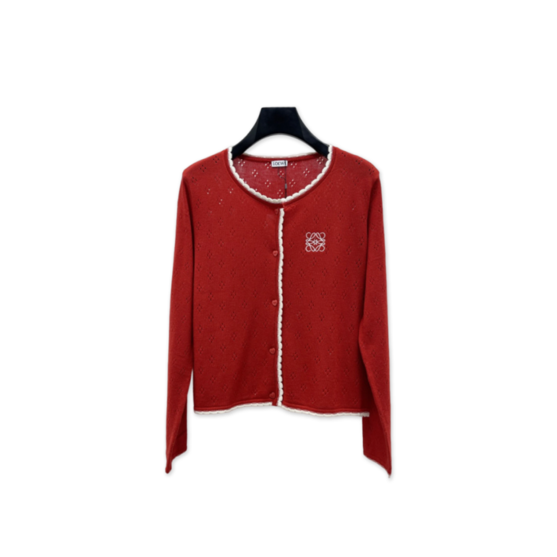 L0ew* lace collar knitted cardigan